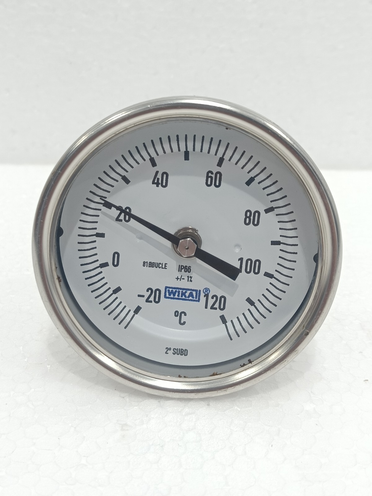 WIKA PROCESS THERMOMETER 2" DIAL STAINLESS STEEL -20°C TO 120°C ANALOG IP66 NEW