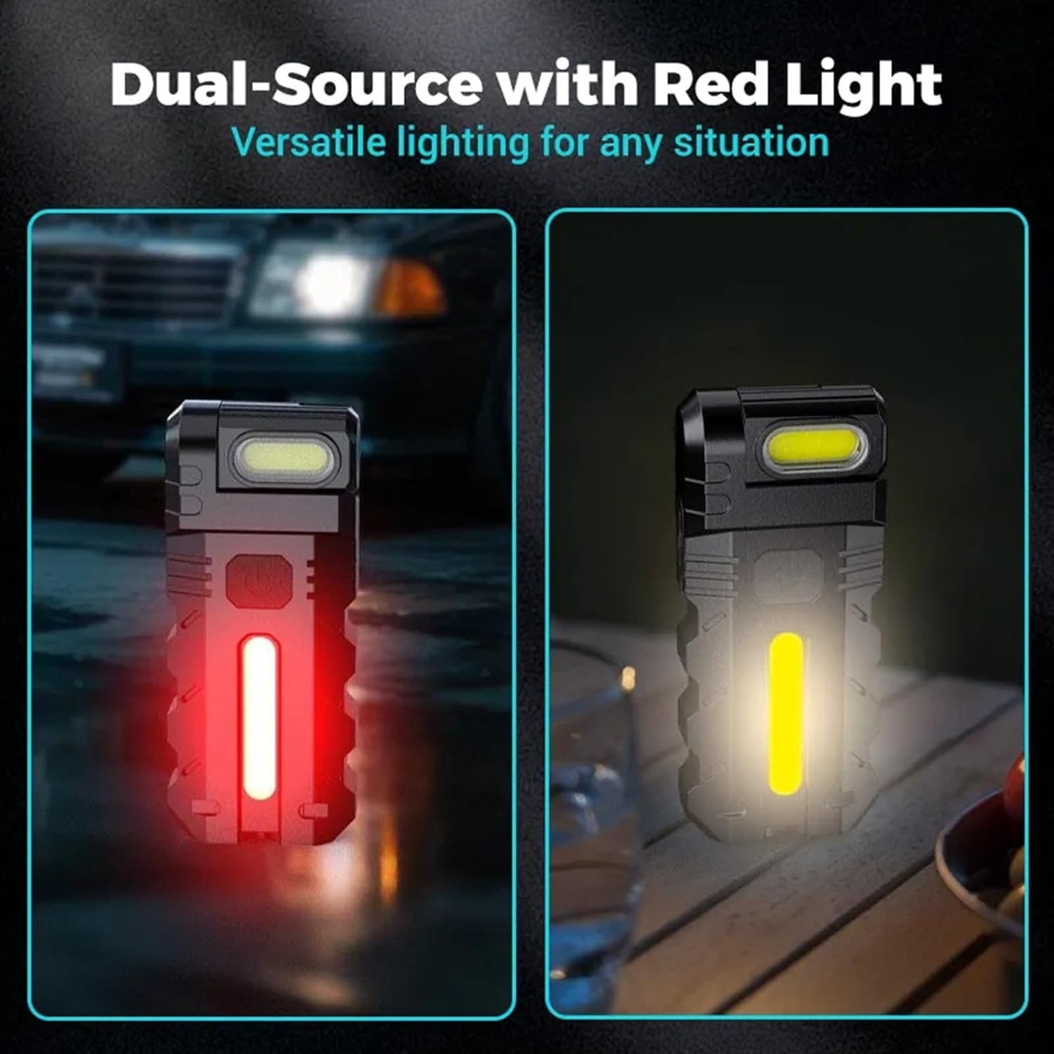 USB-C Rechargeable LED Work Light 180° Rotating Head Magnetic EDC Flashlight