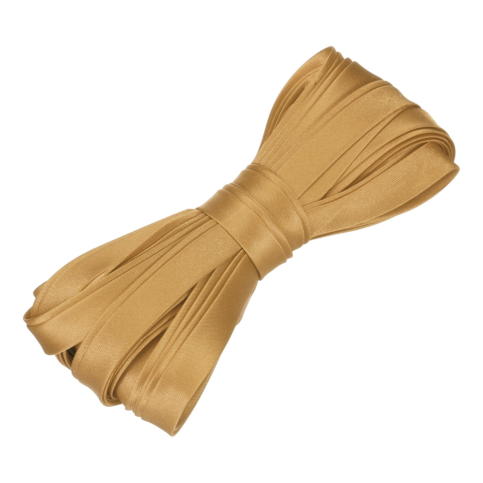 Double Fold Bias Tape 2/5 Inch x 5.5 Yards Satin Pre-fold Tape, Deep Gold