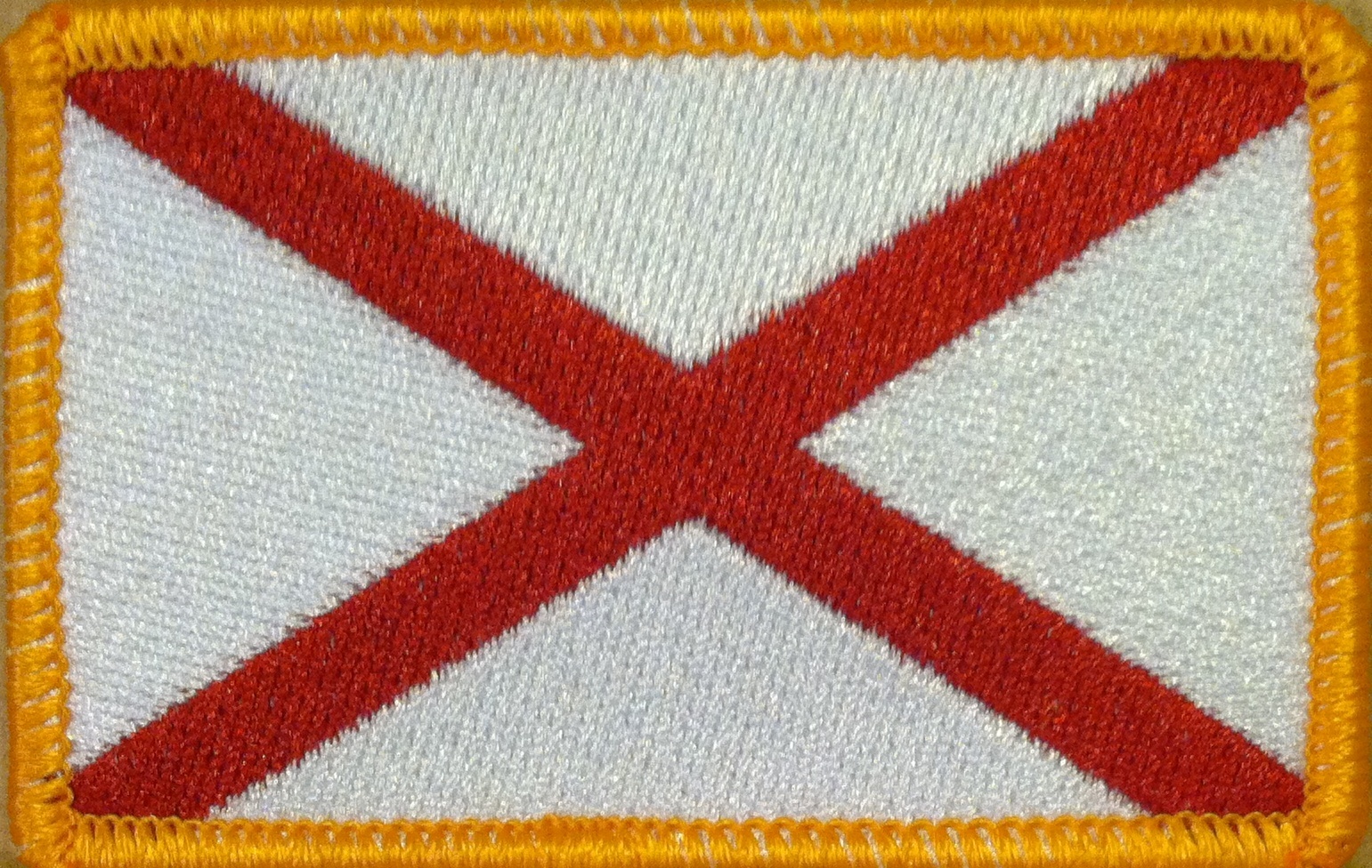ALABAMA STATE Flag Military Patch W/ VELCRO® Brand Fastener GOLD Border #01