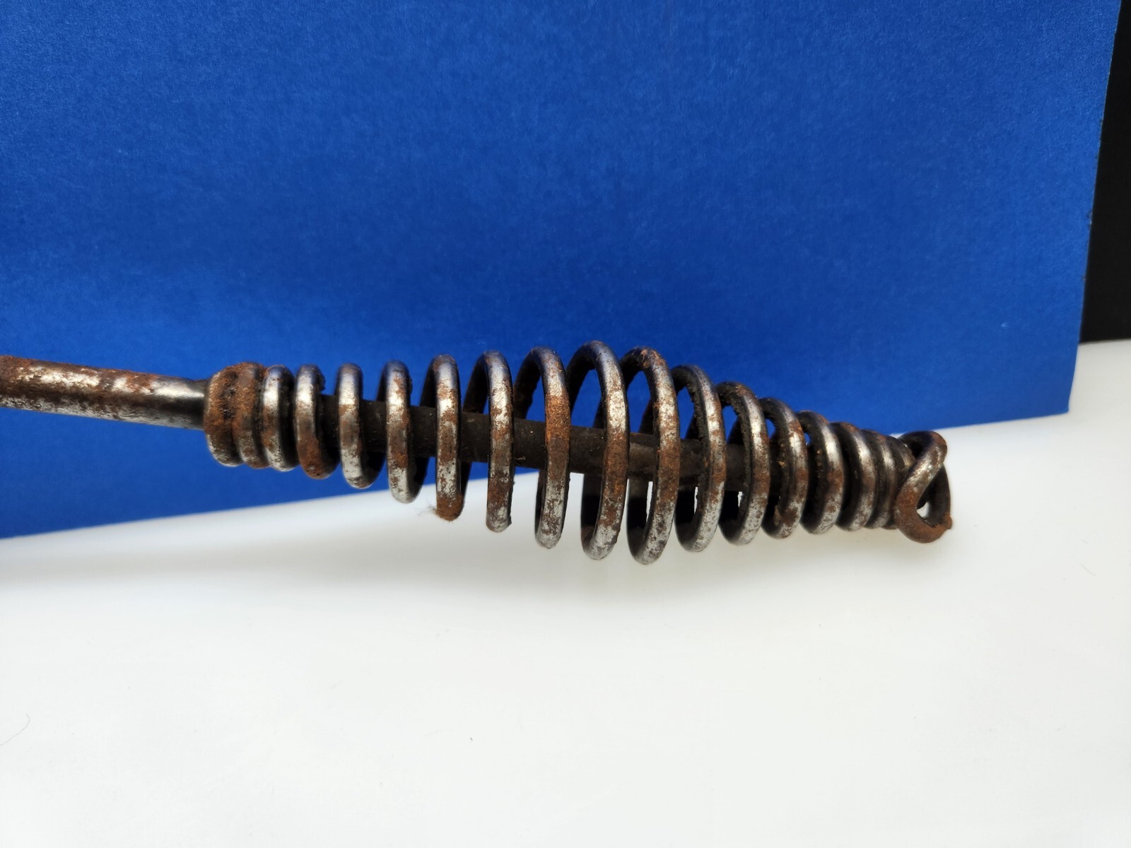 Vintage Metal Chipping Slag Flat 10" Hammer Chisel with Coil Spring Handle