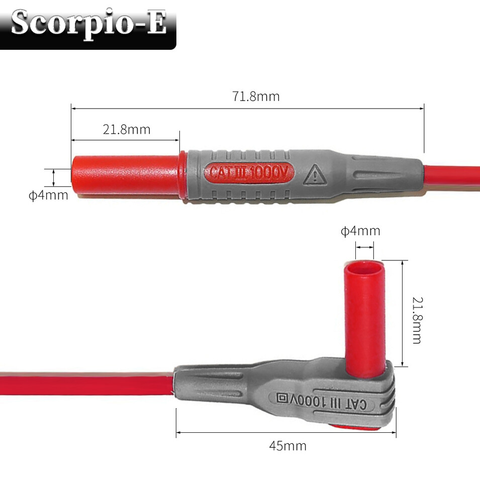 4mm Banana Plug Multimeter Test Lead with Wire Piercing Puncture Probe Test Hook