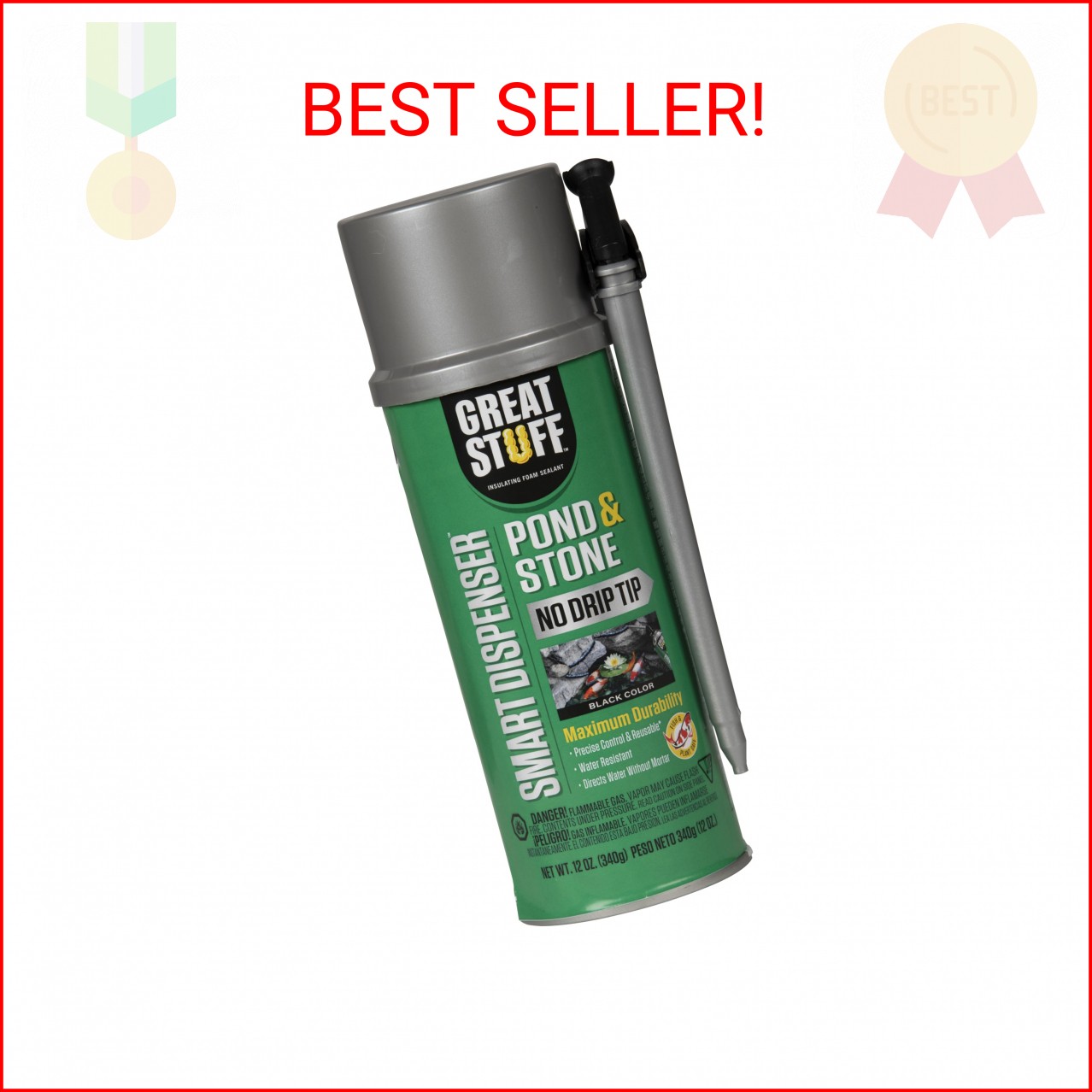 Great Stuff 99112849 Smart Dispenser Pond & Stone, 12 oz, Black