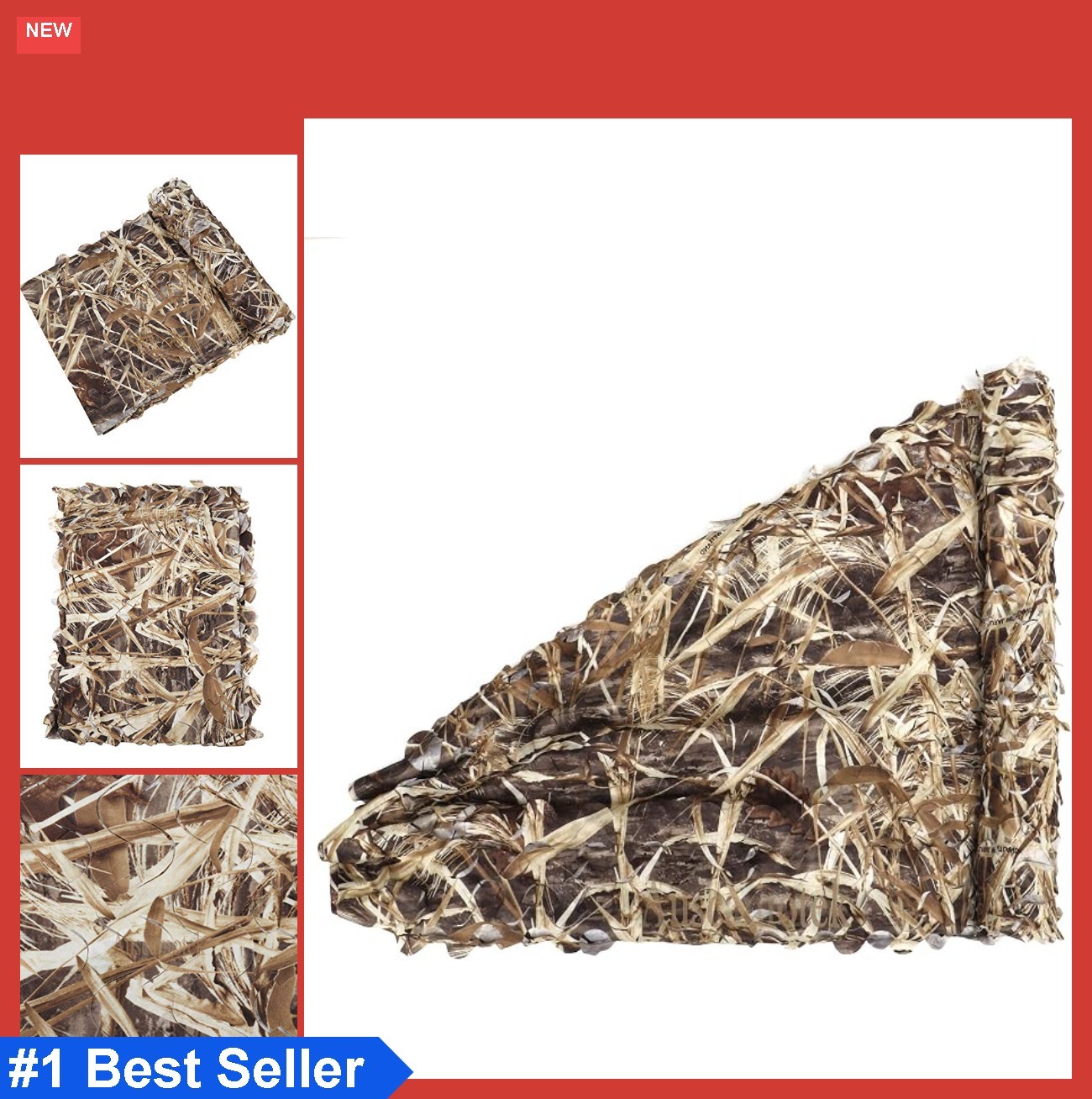 Camo Netting Hunting Blinds 5x12 FT Woodland Camouflage Deer Turkey Archery