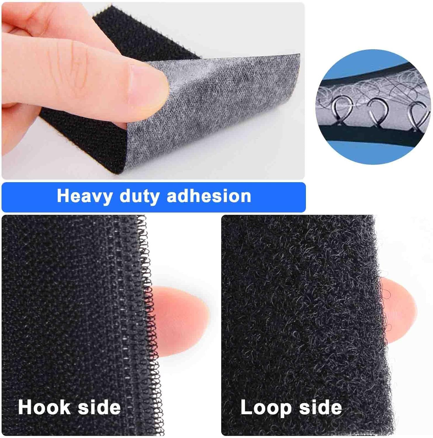 Hook and Loop Tape 1In X 20Ft, Slef Adhesive Interlocking Strip, Mounting Tape H