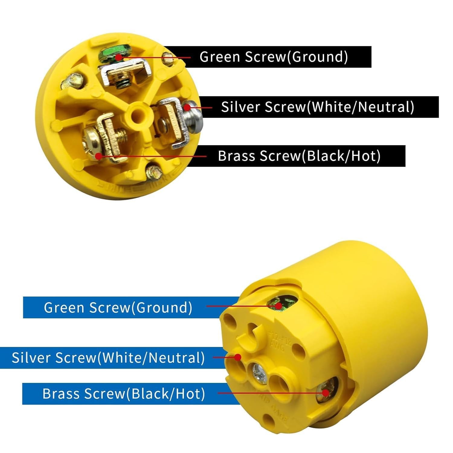 ThunderWay Electrical Replacement Plug & Connector Set, Extension Cord Ends M...
