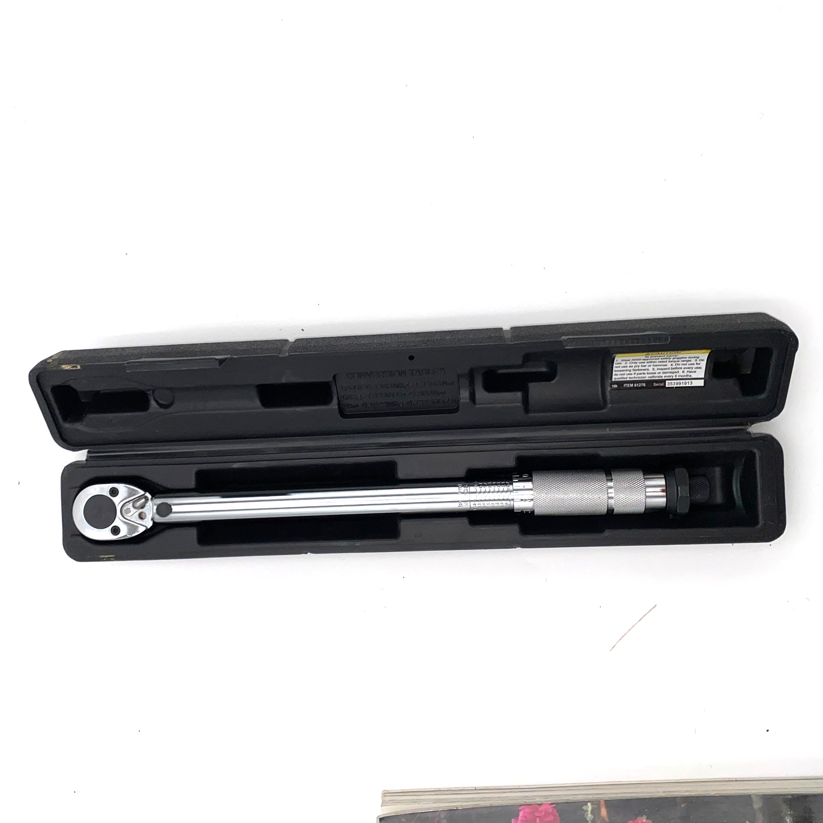 Pittsburgh Pro 3/8" Drive Click Type Reversible Torque Wrench W/ Case 61276