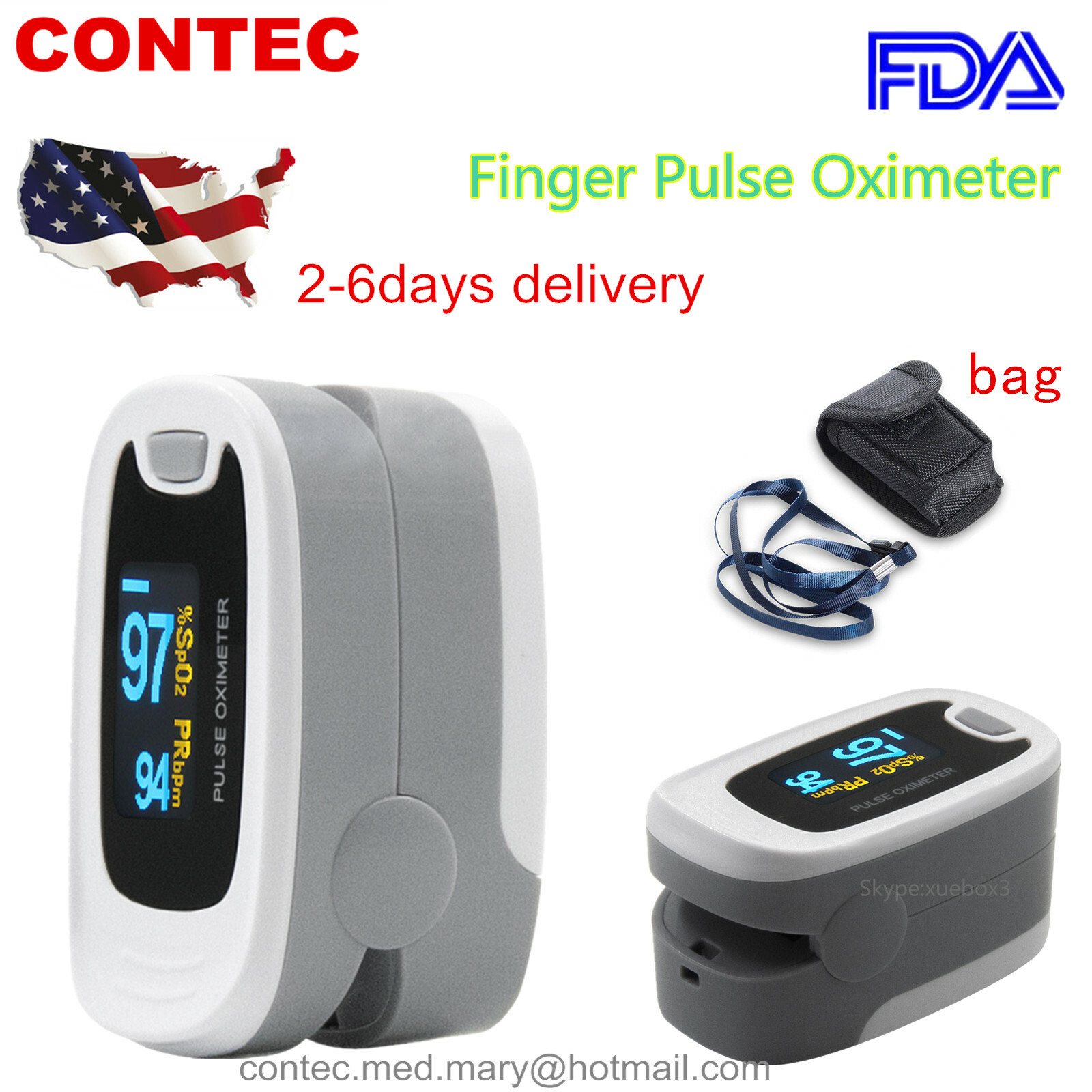 Finger Pulse Oximeter Blood Oxygen Meter Heart Rate SpO2 Monitor Sensor OLED USA