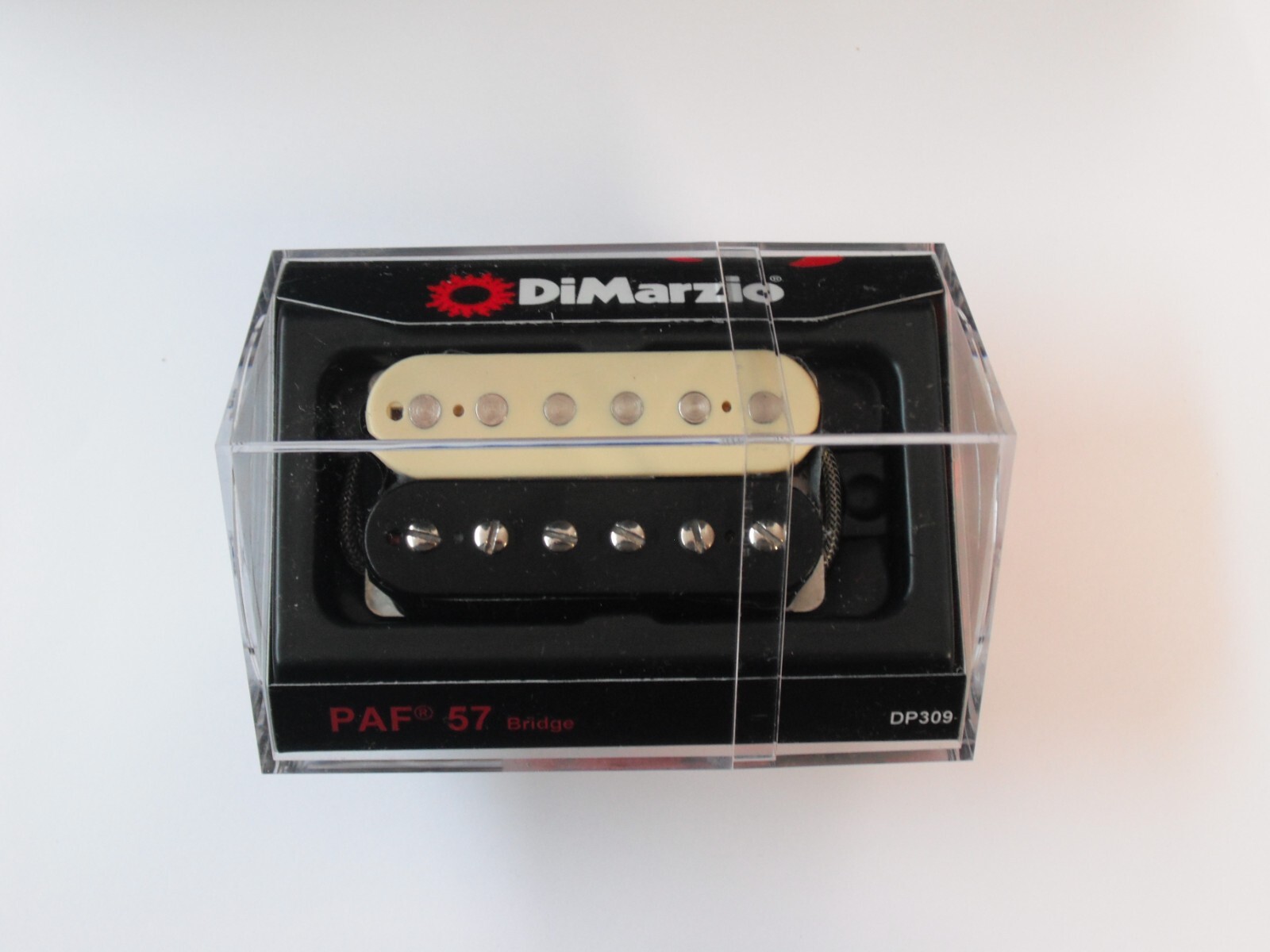 DiMarzio REGULAR SPACED PAF 57 Bridge Humbucker Black/Relic White DP 309