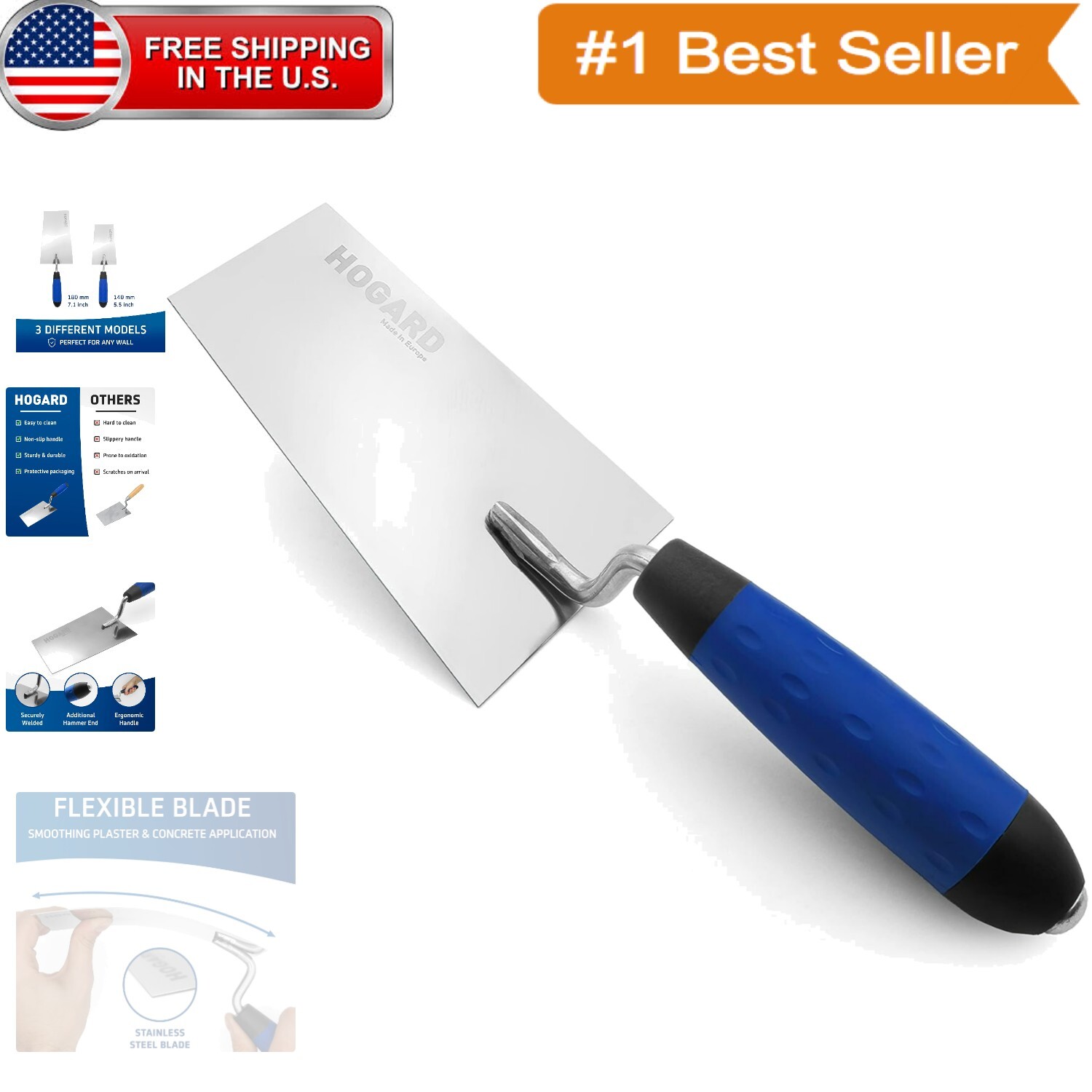Superior 5 1/2-Inch Margin Trowel - Durable Stainless Steel with Nonstick Blade