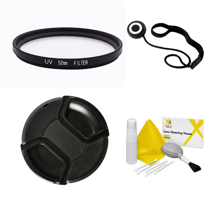 UV Filter + Lens Cap Value Accessory Kit, 52mm 58mm 62mm 72mm for Nikon Canon