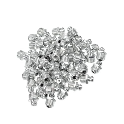 50 Pcs M10x1 Grease Nipple Fitting Straight 180 Degree Angle Galvanized Steel
