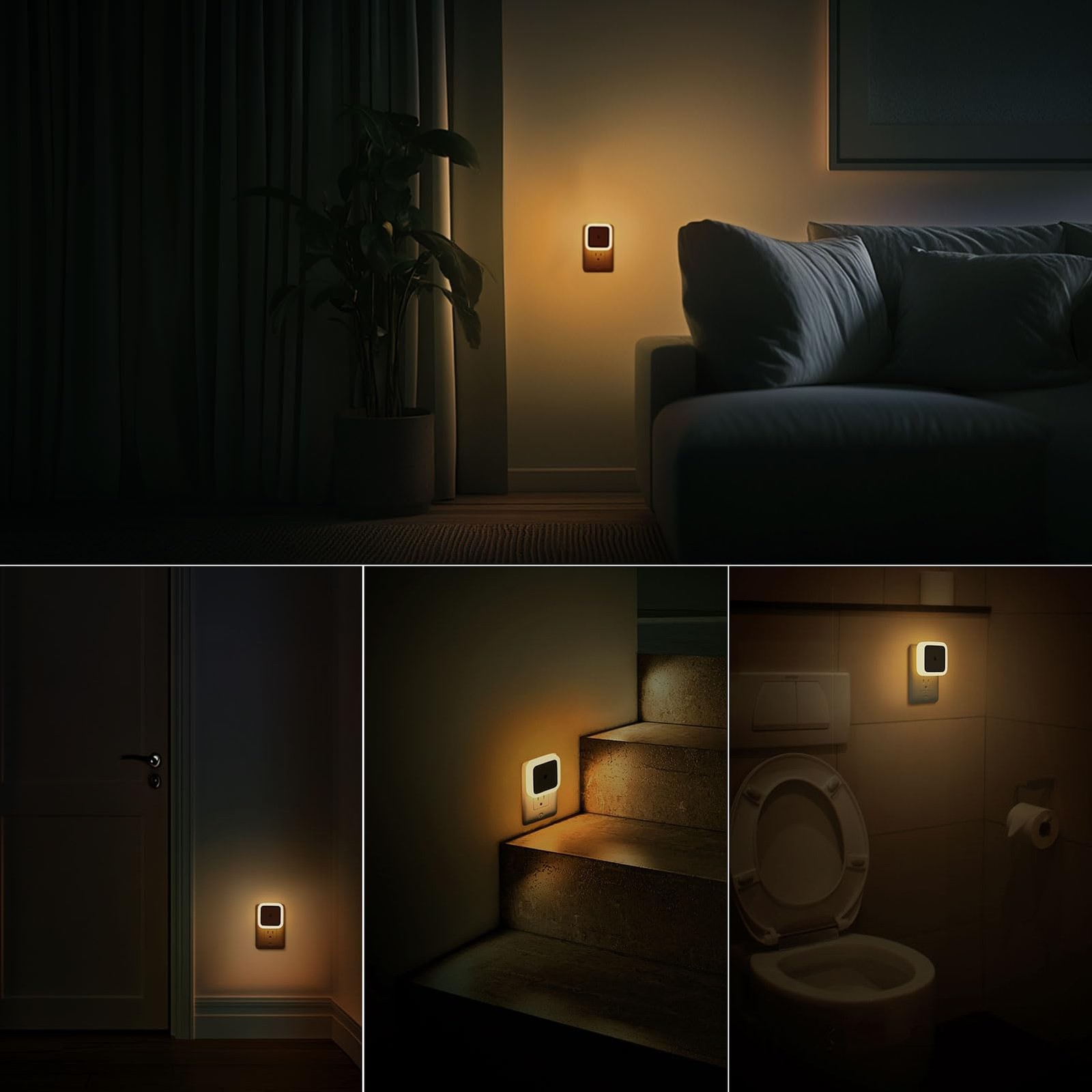 Sujeet Night Light, Lights Plug into Wall 4-Pack, 4 Pack, Warm White