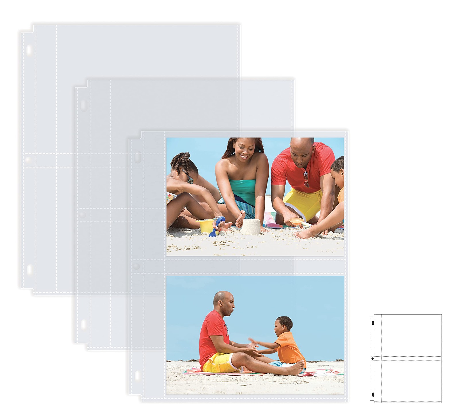 Better Office Products Album Refill Sheets, 5 x 7 Inch, Heavyweight, Clear