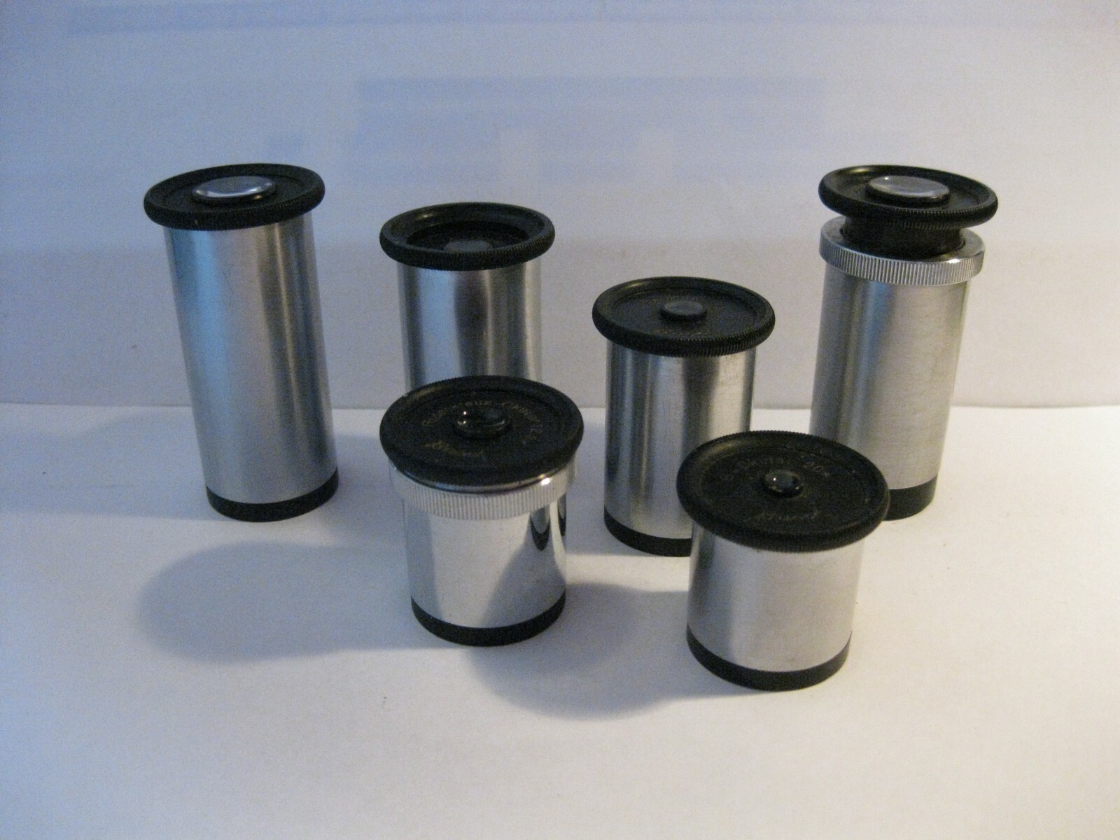 II, Antiq. 6pcs OCULAR Busch Rathenow Metaphot 1900-1930 Microscope Accessories