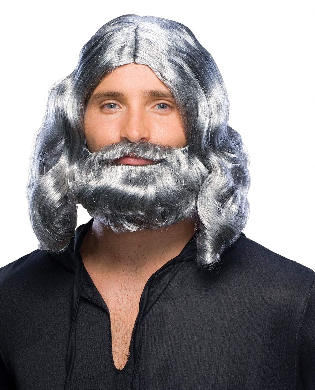 Mens Grey Biblical Wig and Beard Set