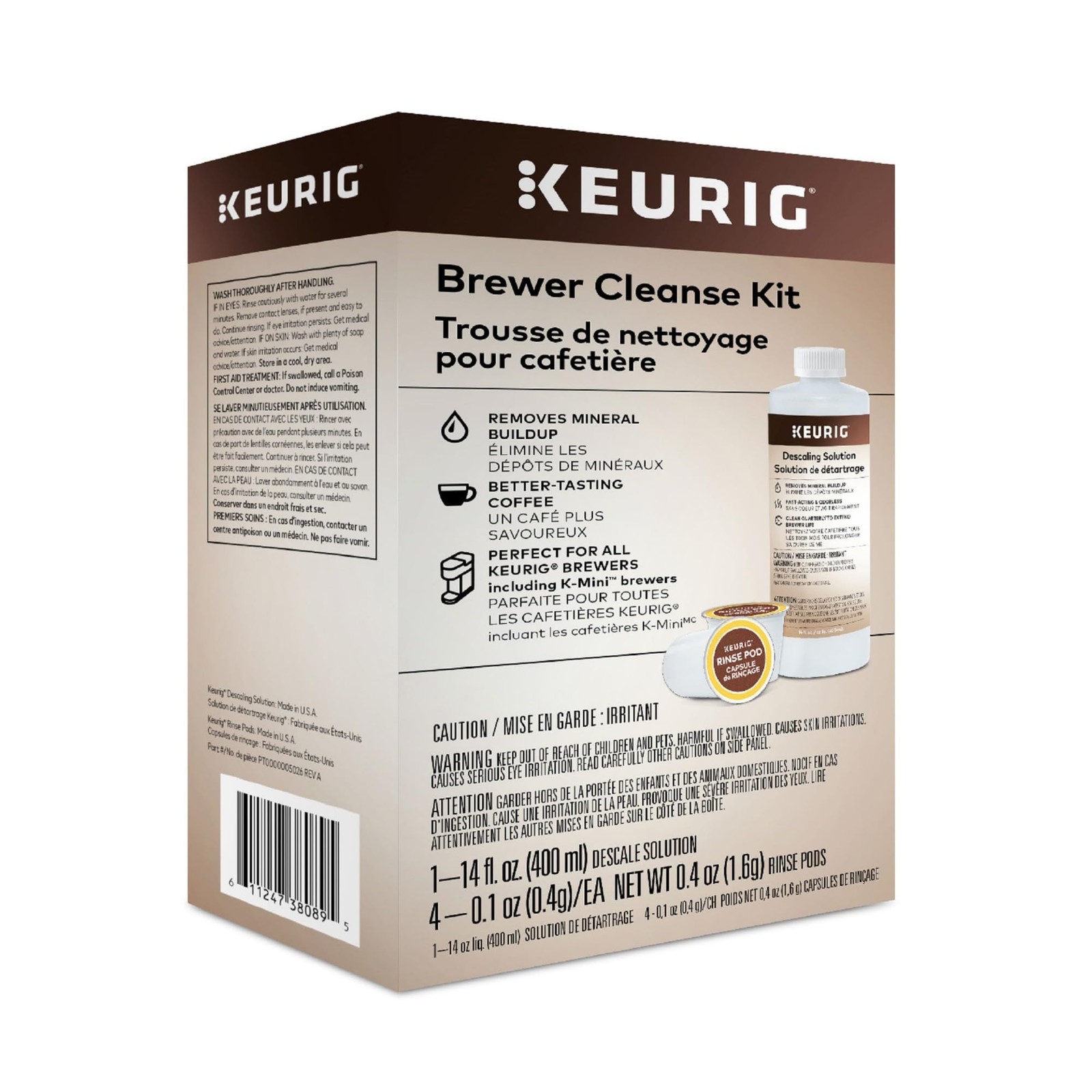 Keurig Brewer Cleanse Kit For Maintenance Includes Descaling Solution & Rinse...