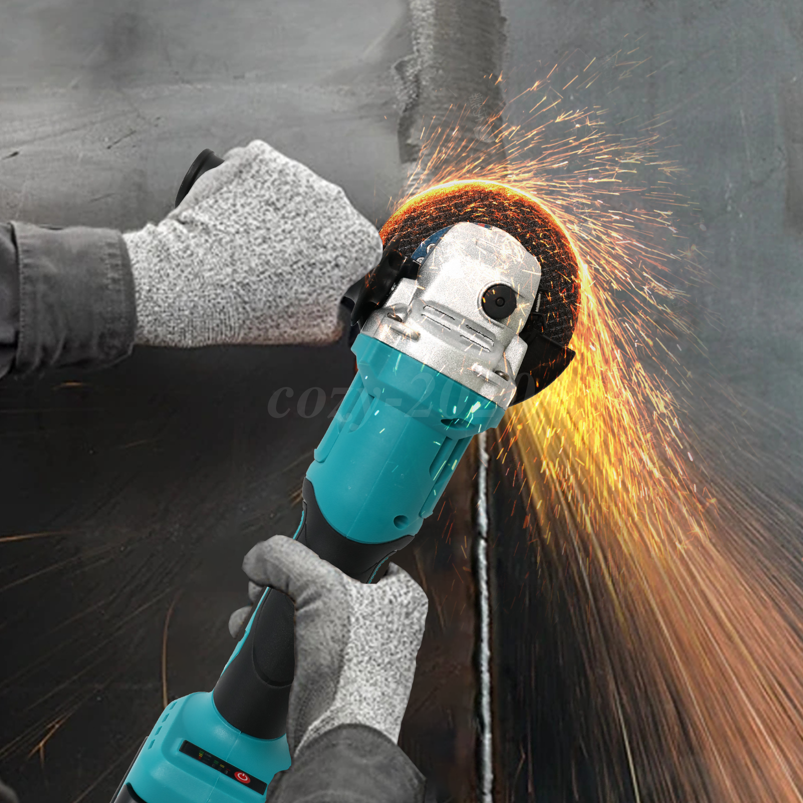 21V Cordless Angle Grinder Cutting Brushless Detail Sander W/ 2 Battery 9000 RPM
