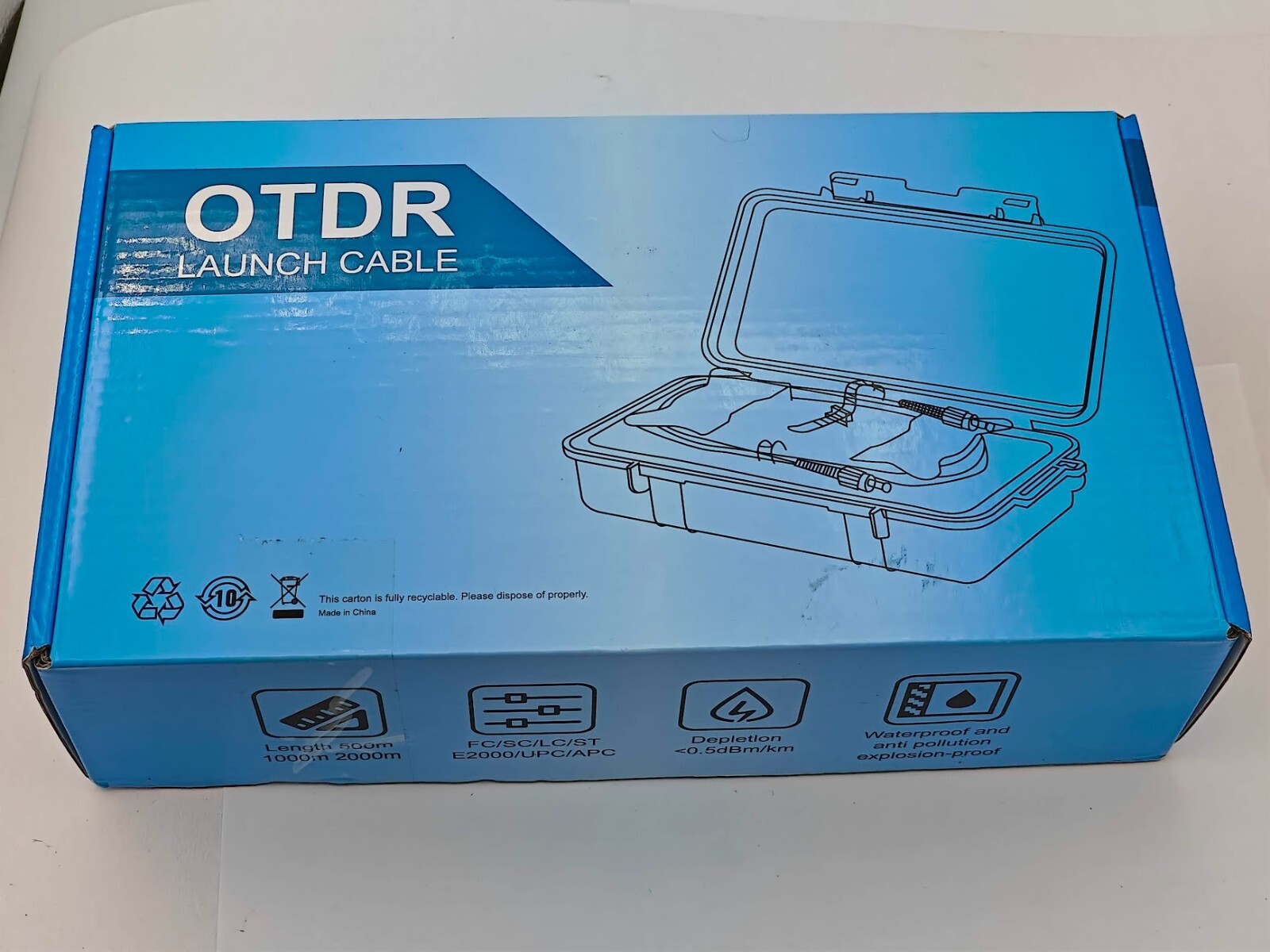 LC/APC-LC/APC OTDR test extension line 1KM SM Fiber cable box NEW