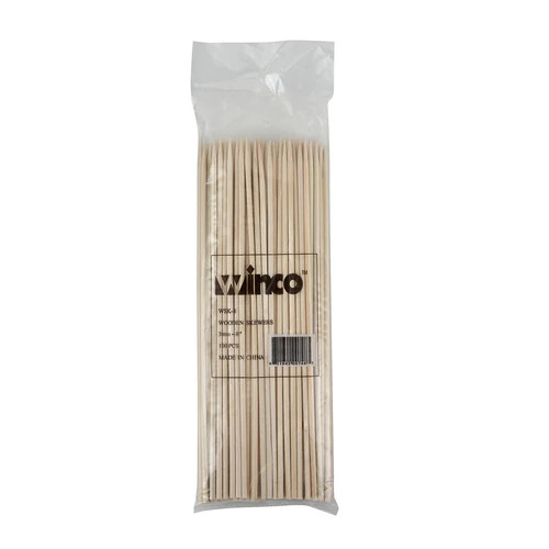 100 Pc 8 Bamboo Round BBQ Grill Skewer Sticks Shish Kabob Winco WSK-08
