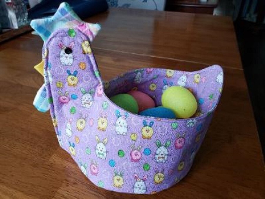 Chicken Easter Basket, handmade, Easter Pups