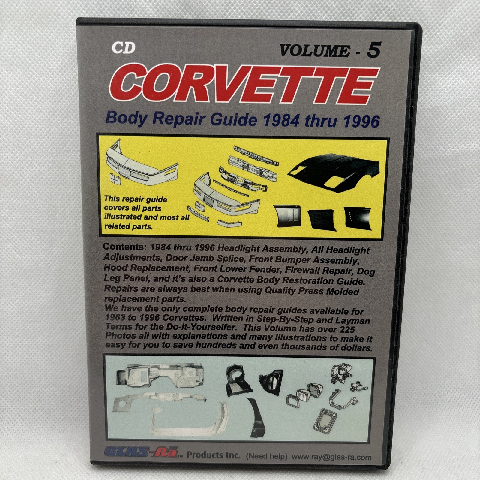 1984-1996 Corvette Body Repair Guide Headlights and Front Repairs Vol 5 Tested