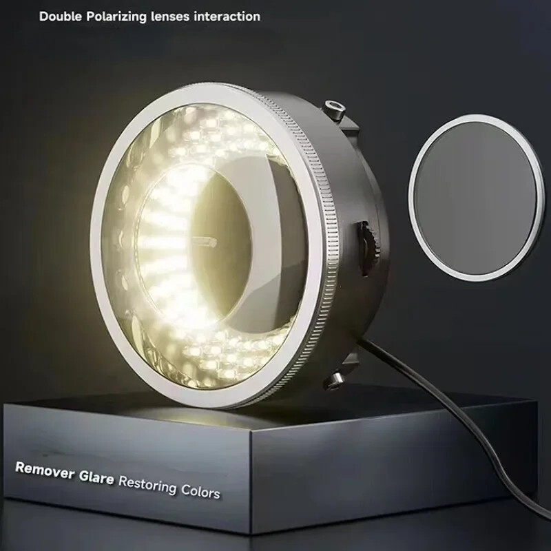 Microscope LED Polarising Light 28-62mm Lens Ring Light Microscope Illuminators