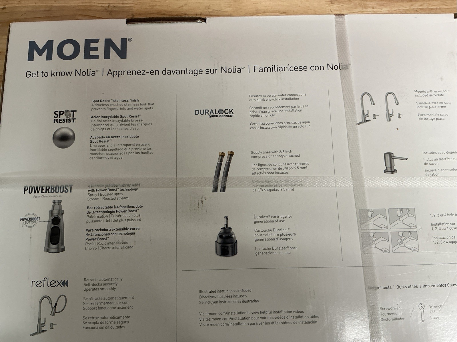 MOEN Nolia Single Handle Pull-Down Sprayer Kitchen Faucet w/ Reflex Stainless