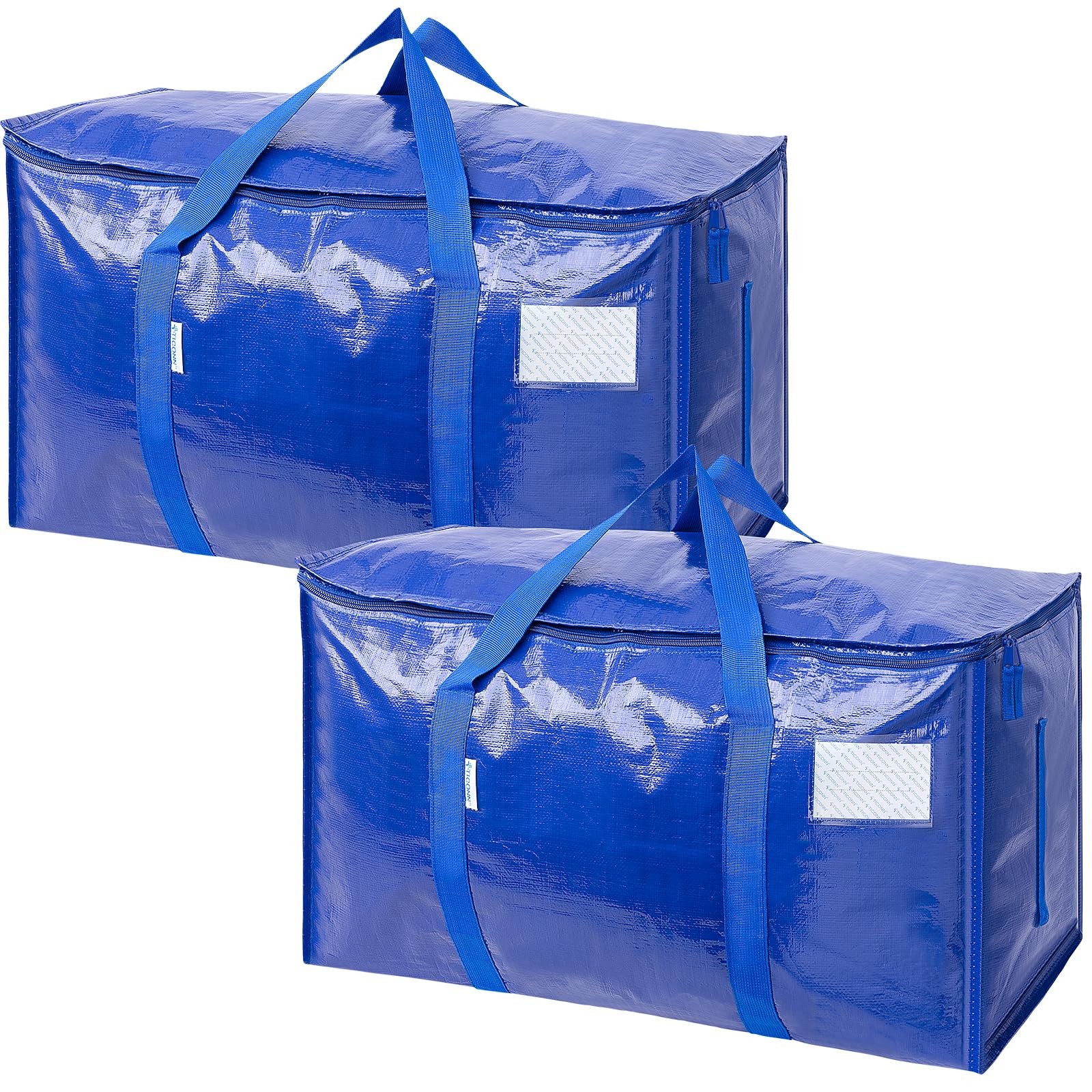 2 Pack Extra Large Moving Bags Heavy Duty with Zippers & Carrying Handles, Du...