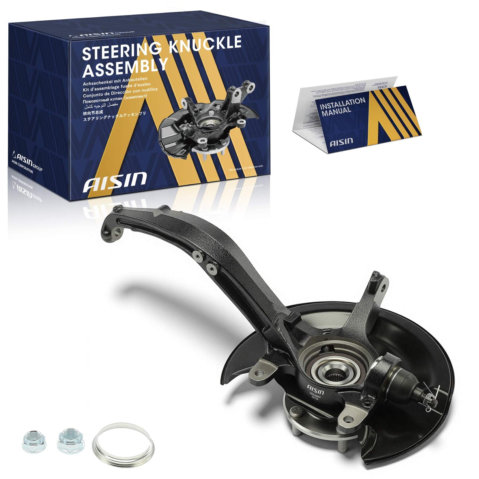 AISIN Front Right Steering Knuckle Assembly for Honda Accord 2003-2007 L4 2.4L