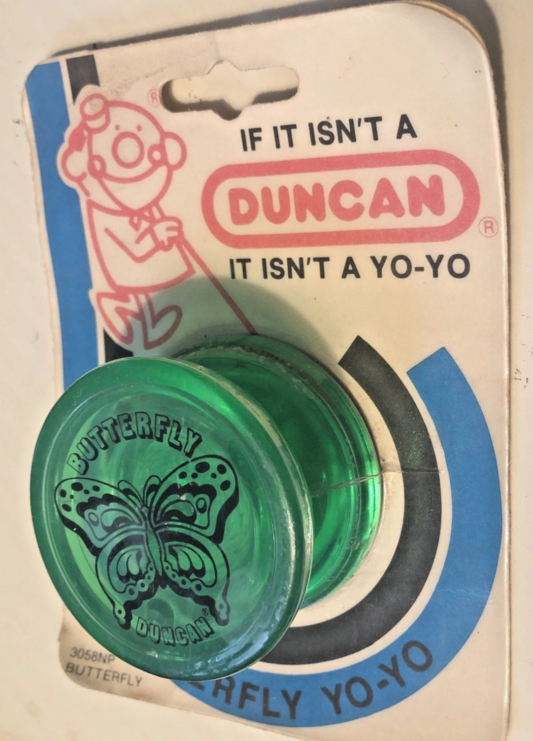 NEW SEALED VINTAGE 1986 DUNCAN GREEN ( BUTTERFLY ) YO-YO 3058NP NEW