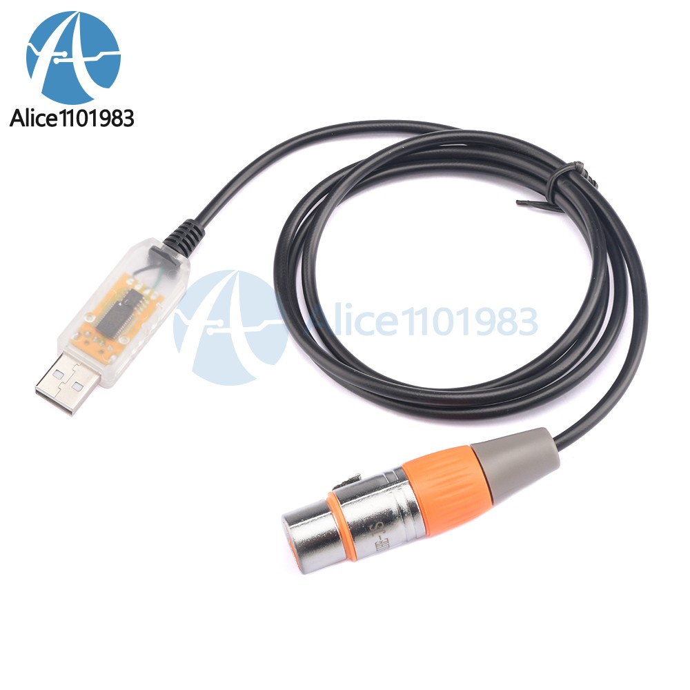 USB to DMX Interface Adapter Cable Stage Light PC DMX512 Controller Dimmer DMX