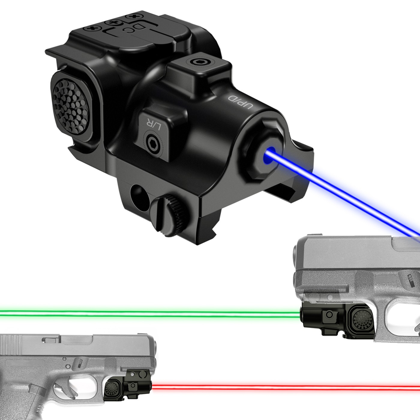 Tactical Compact Red/Green/Blue Laser Sight Sight for Picatinny Rail Pistol, Gun