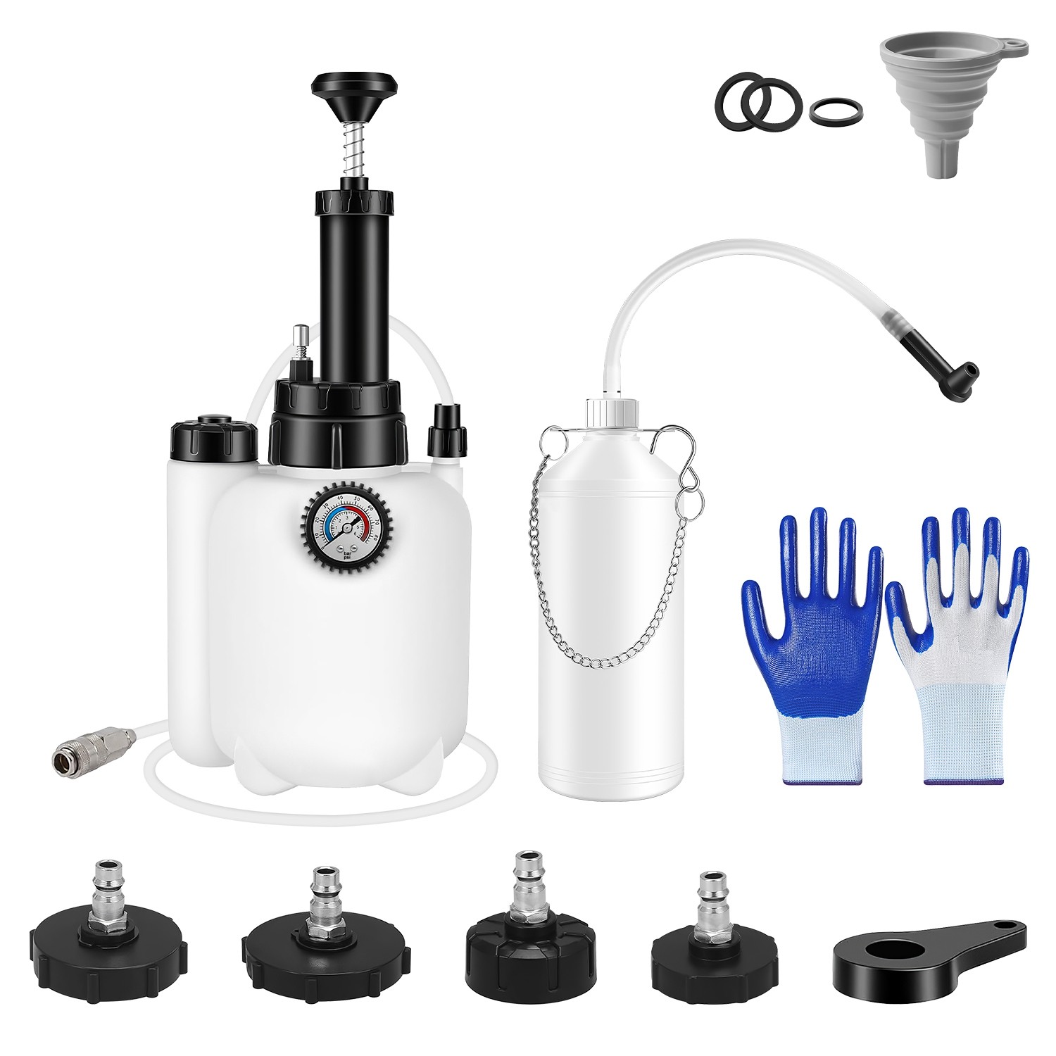 3L Manual Brake Bleeder Kit One Person Bleed Vacuum Pump Automotive Fluid Kit