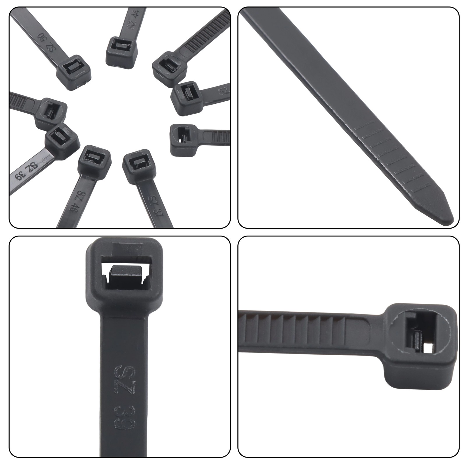 8 Inches, 65 lb Tensile Strength, Self-locking Nylon Cable Ties, Black, 1200Pcs