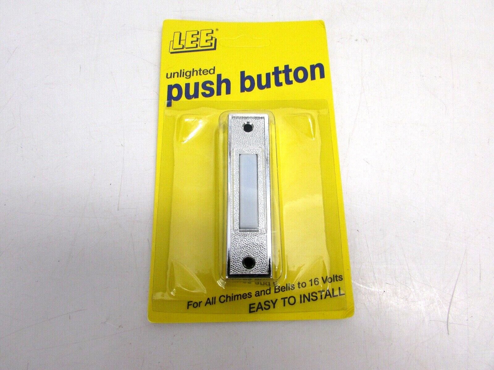 NOS! LEE PUSH BUTTON UNLIGHTED DOOR BELL BUTTON, CHROME FINISH, BC266C