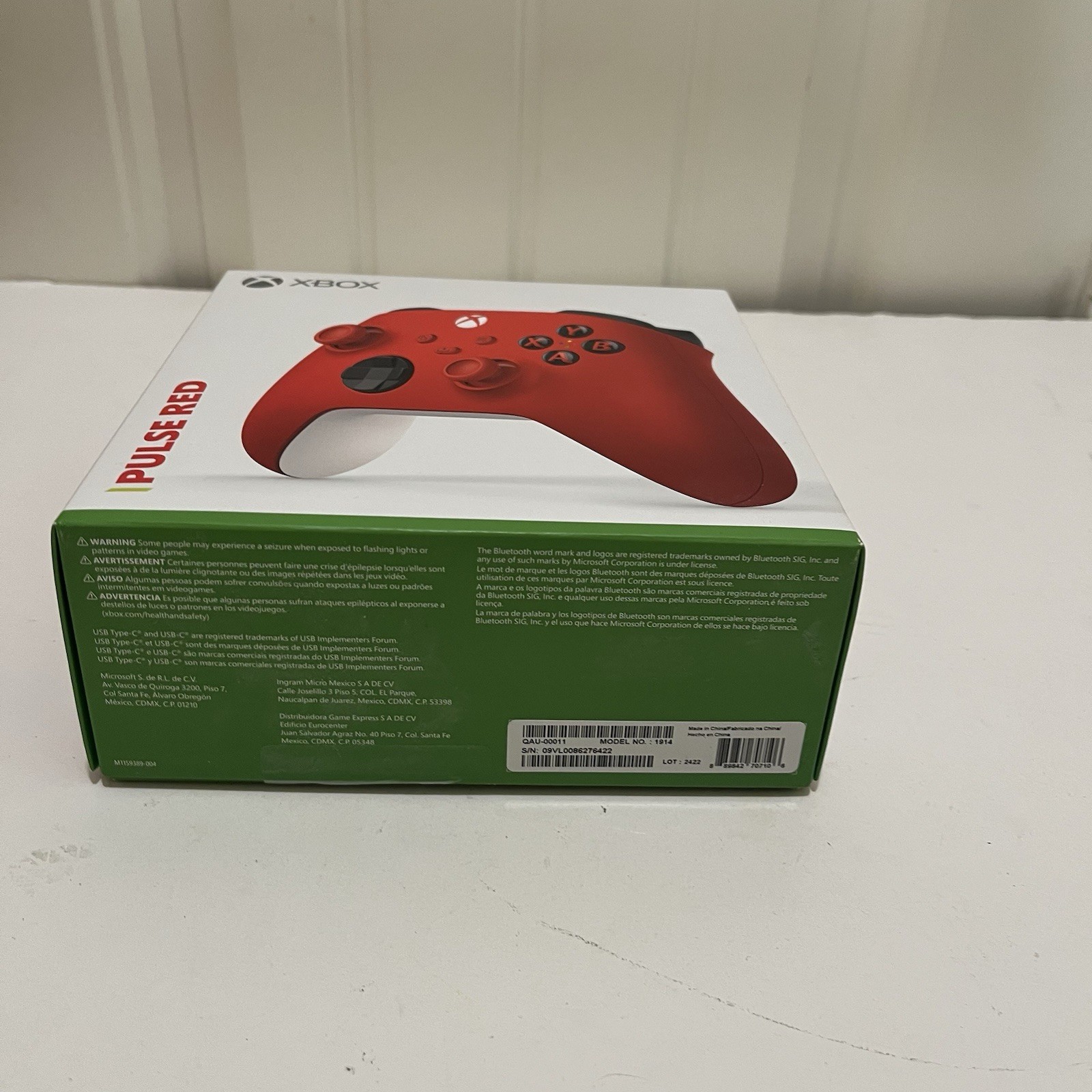 XBOX Pulse Red Wireless Gaming Controller EMPTY BOX BOX ONLY