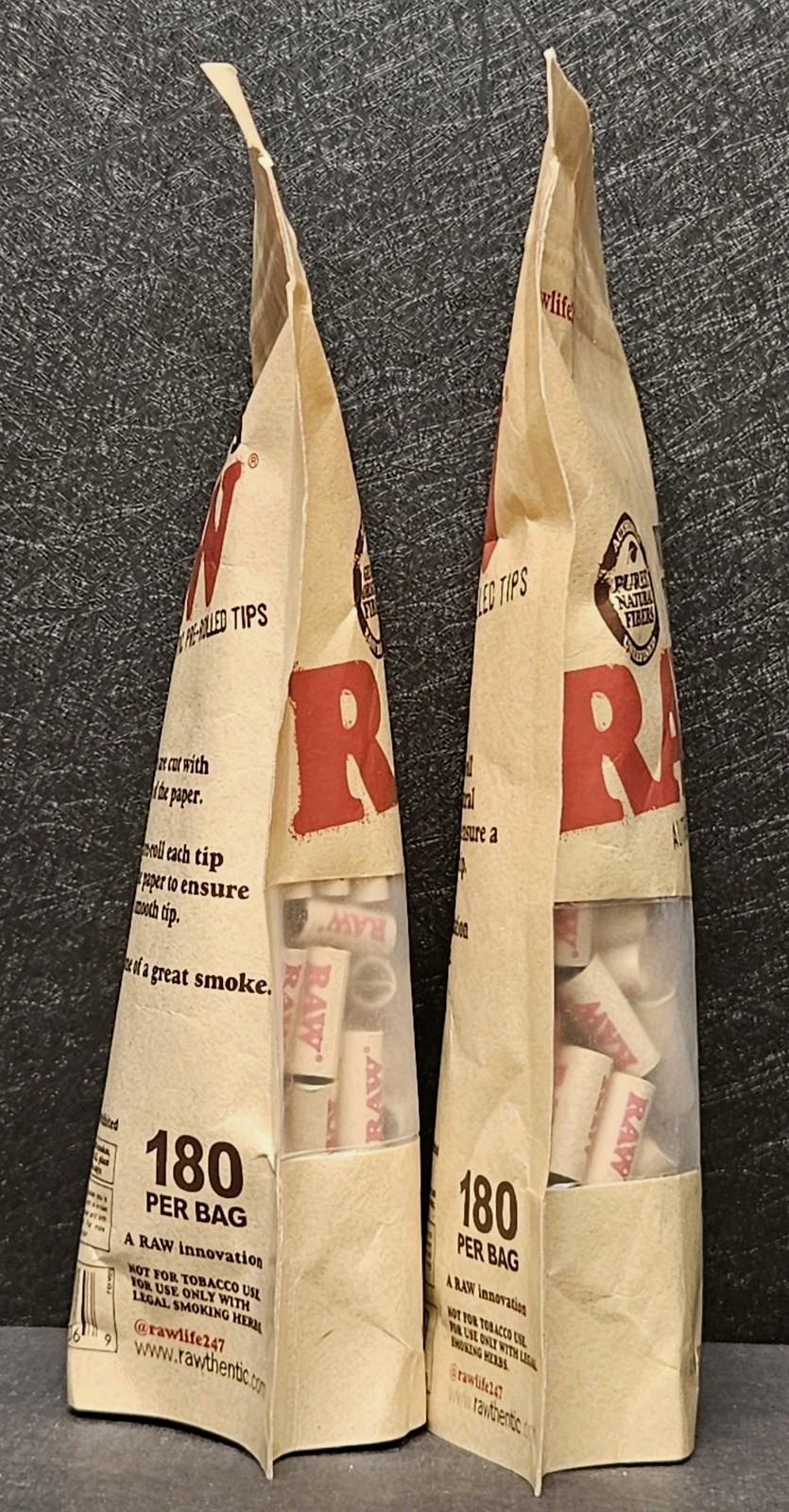 RAW Pre-Rolled Wide Filter Tips, Authentic Pre-Rolled Tips (360 Tips)