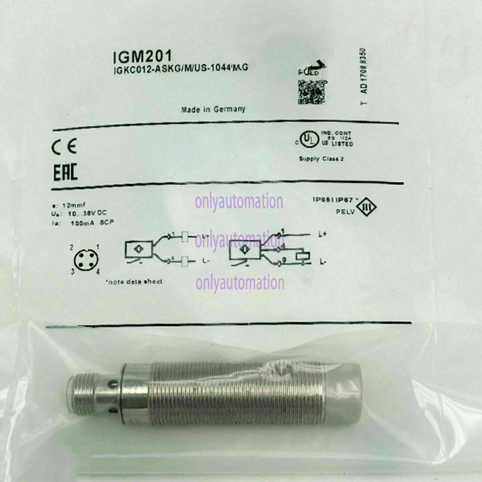 IFM IGM201 IGKC012-ASKG/M/US-104-DRS Proximity Switch New 1x