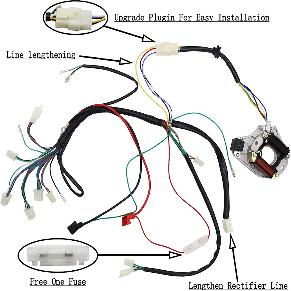 Wire Harness Wiring CDI Assembly for 50/70/90/110cc/125cc ATV Quad Coolster GO