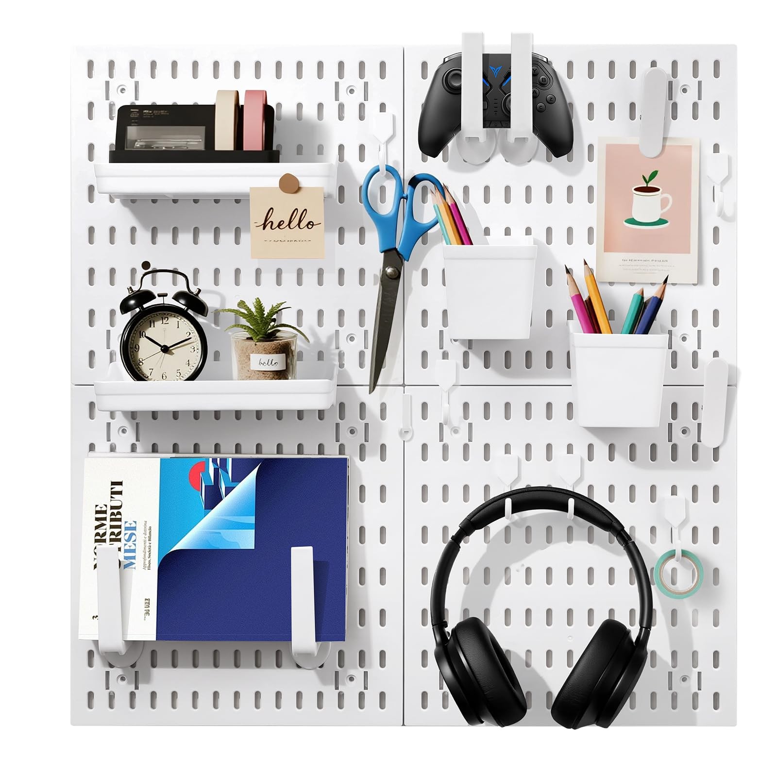 white pegboard wall organizer - skadis peg board panels for desk and wall con...