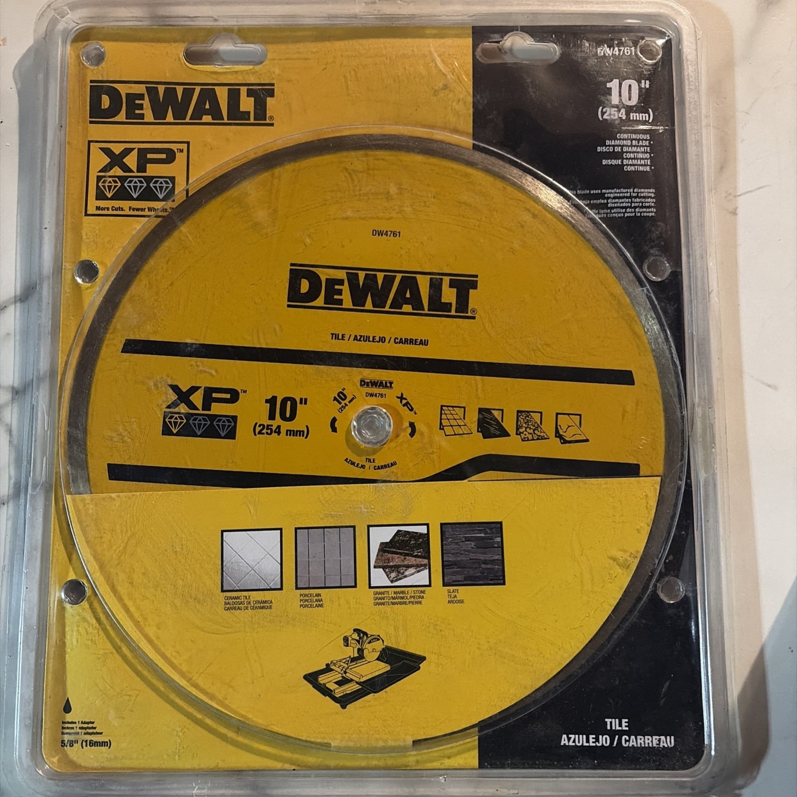 DEWALT DW4761 10" Continuous Rim Wet Diamond Saw Blade