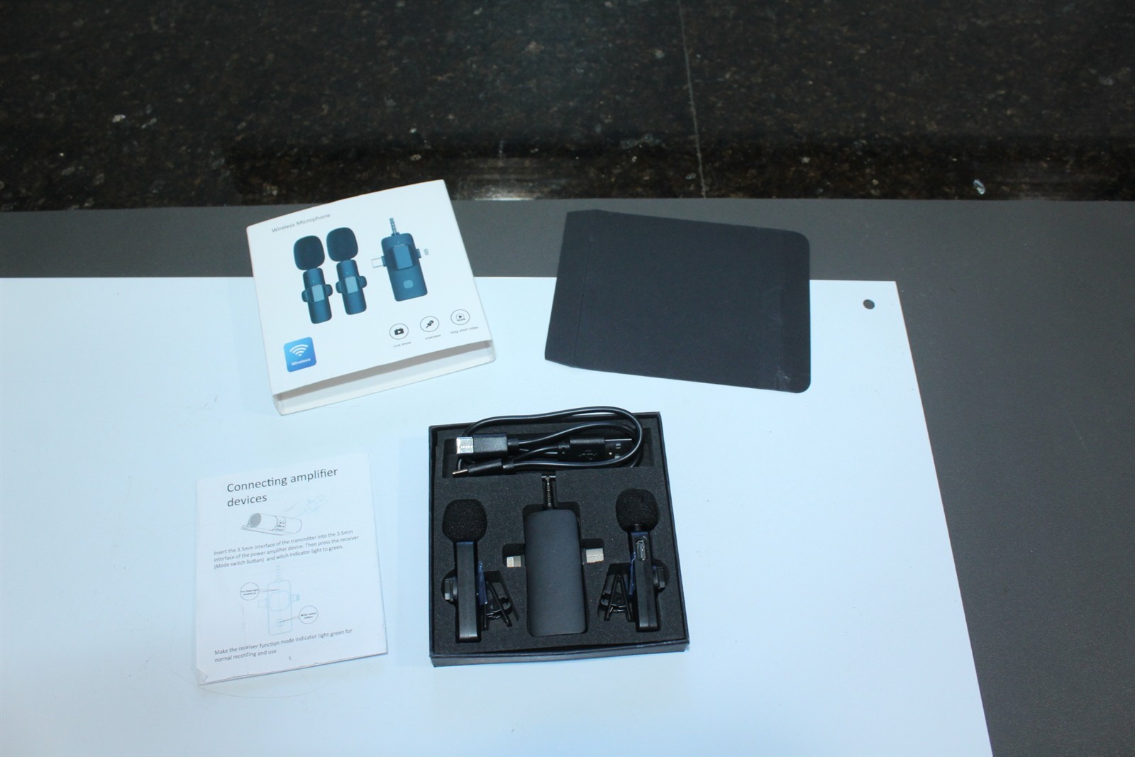 Wireless Lavalier Microphone Set Of 2 Plug & Play