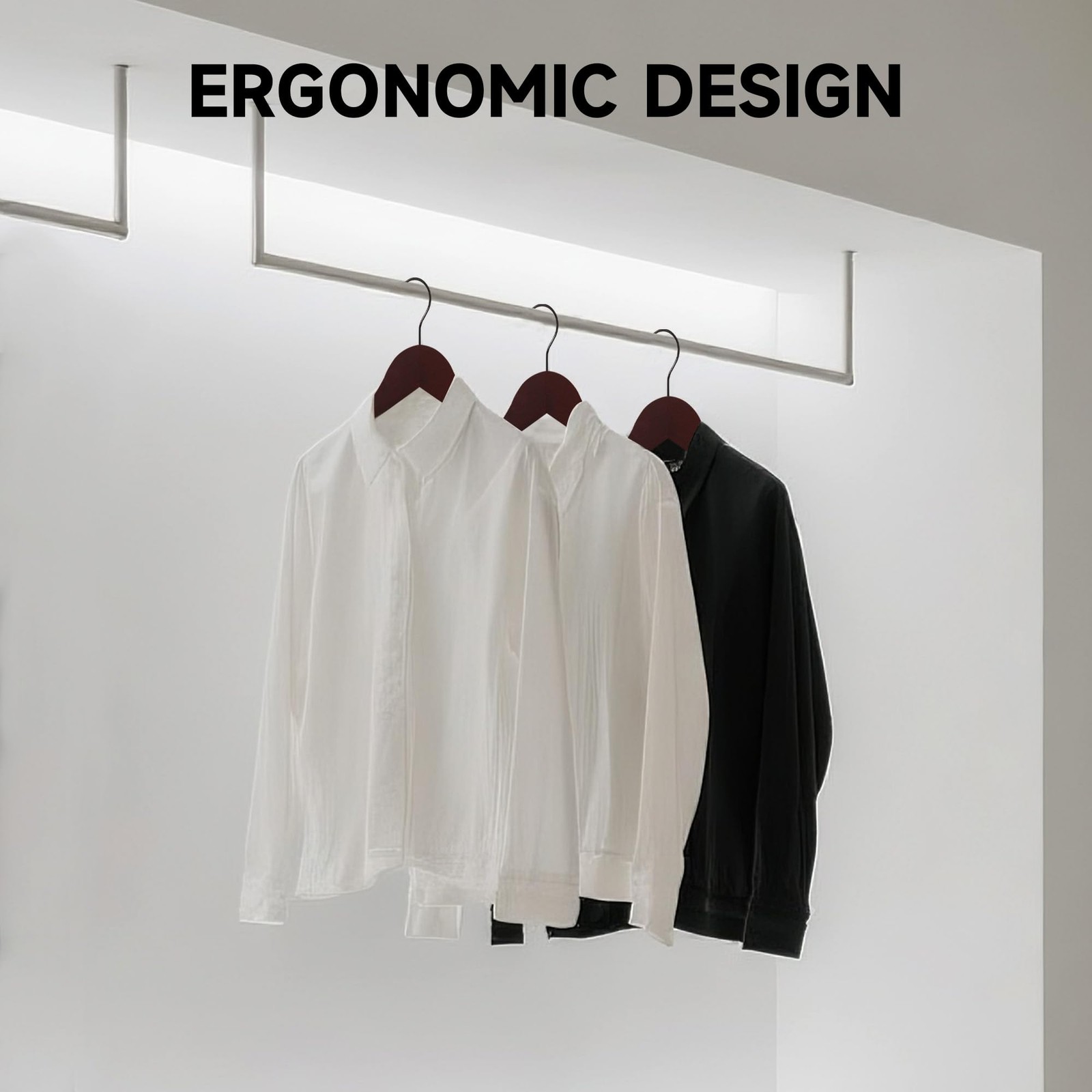 Premium Wooden Top Hangers, Heavy Duty Solid Wood Suit Hangers with 360° Swiv...