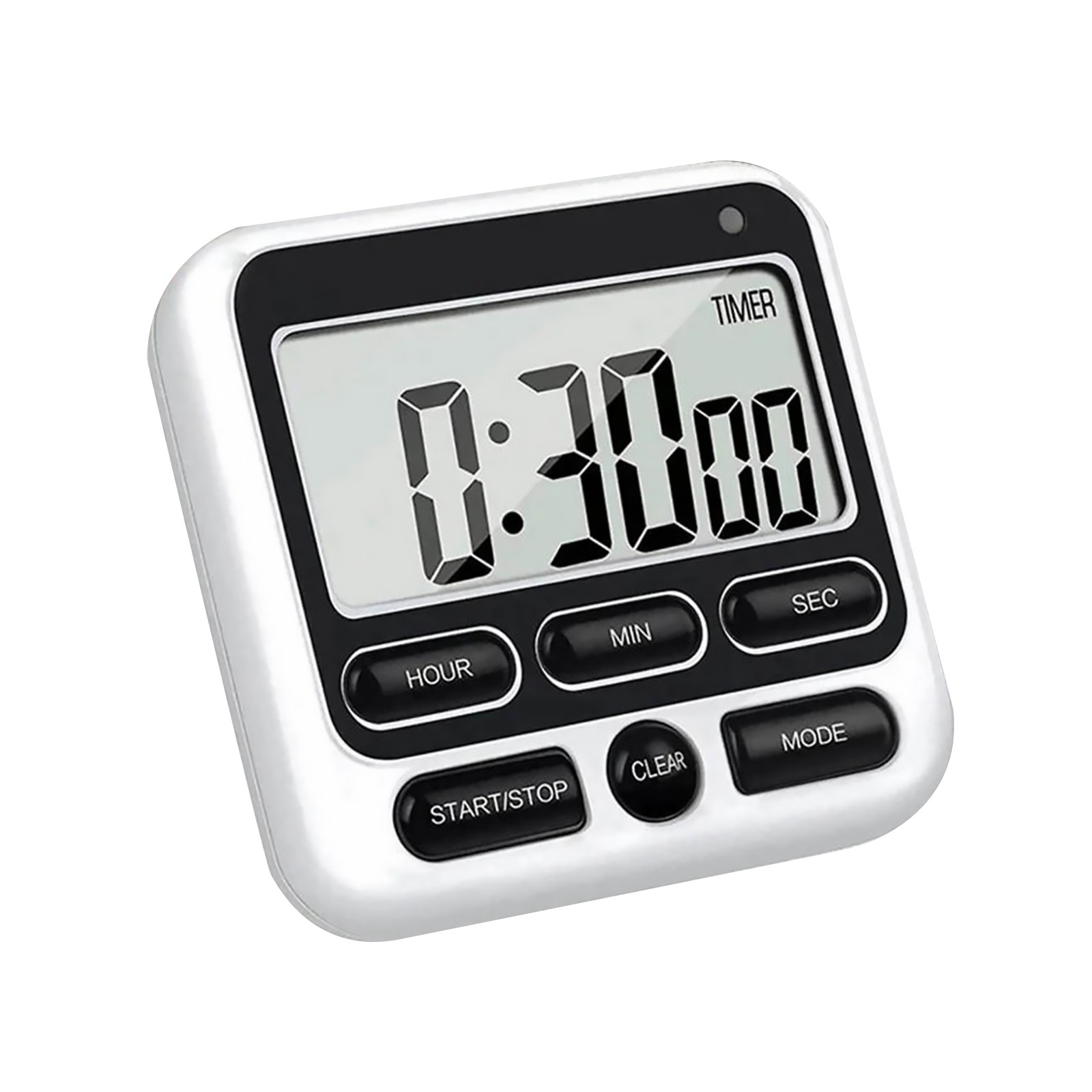 Digital Kitchen Timer 24 Hour Countdown Magnetic Stand Hook AAA Battery Black