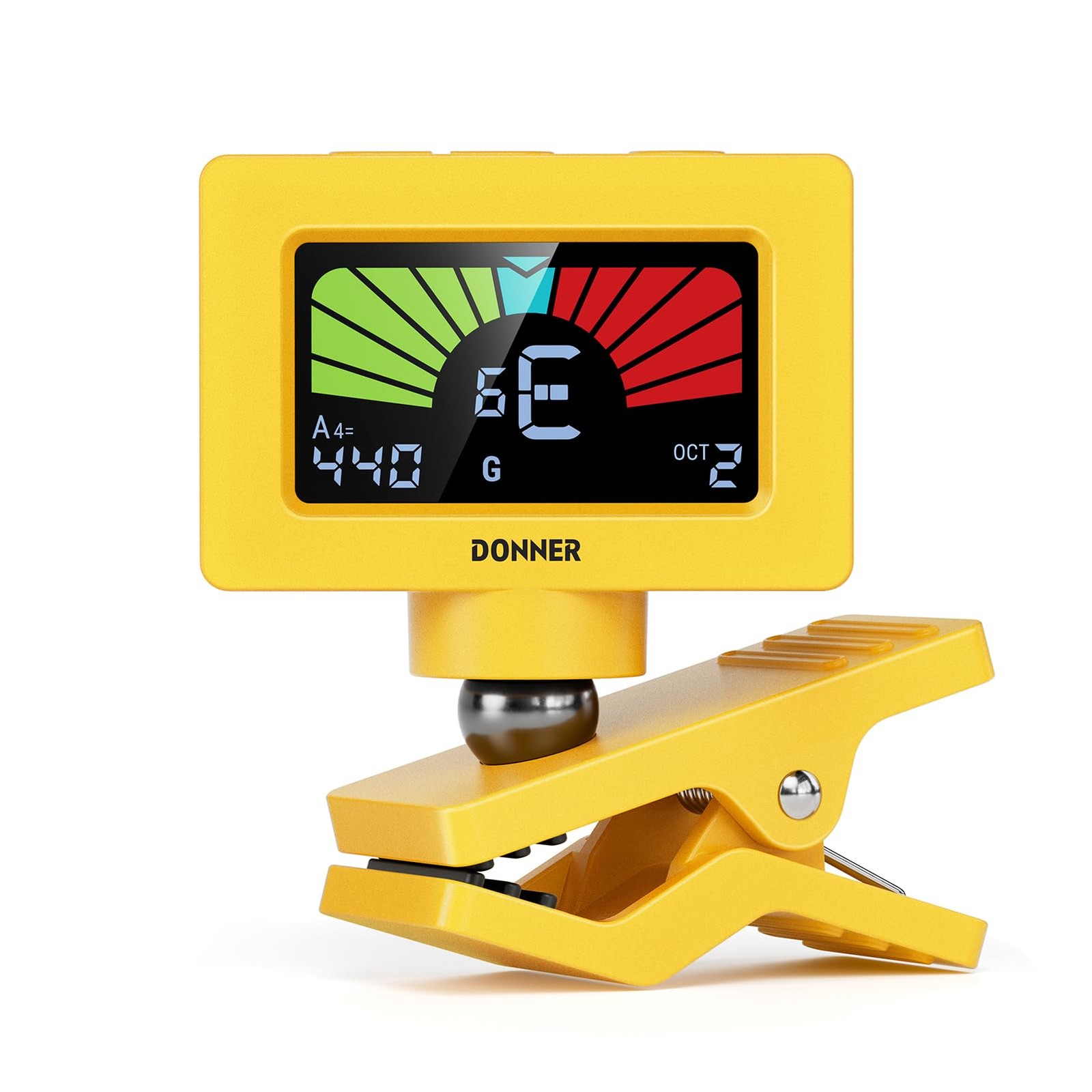 Donner Guitar Tuner Clip On Magnetic with Color Magnetic, Yellow