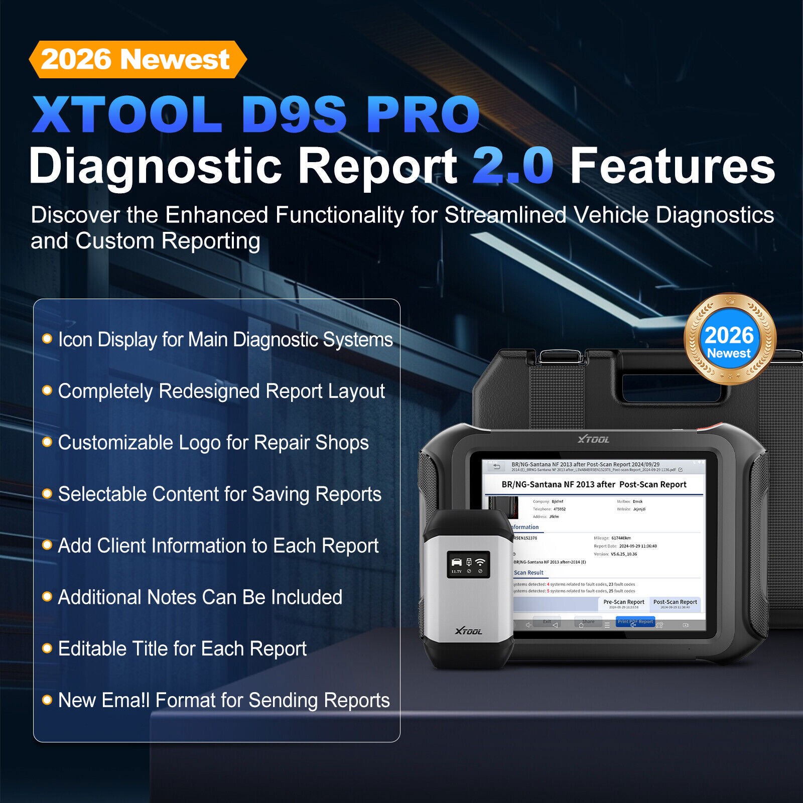 XTOOL D9SPRO ECU Programming Diagnostic Tool Bidirectional OBD2 Scanner 45 Reset