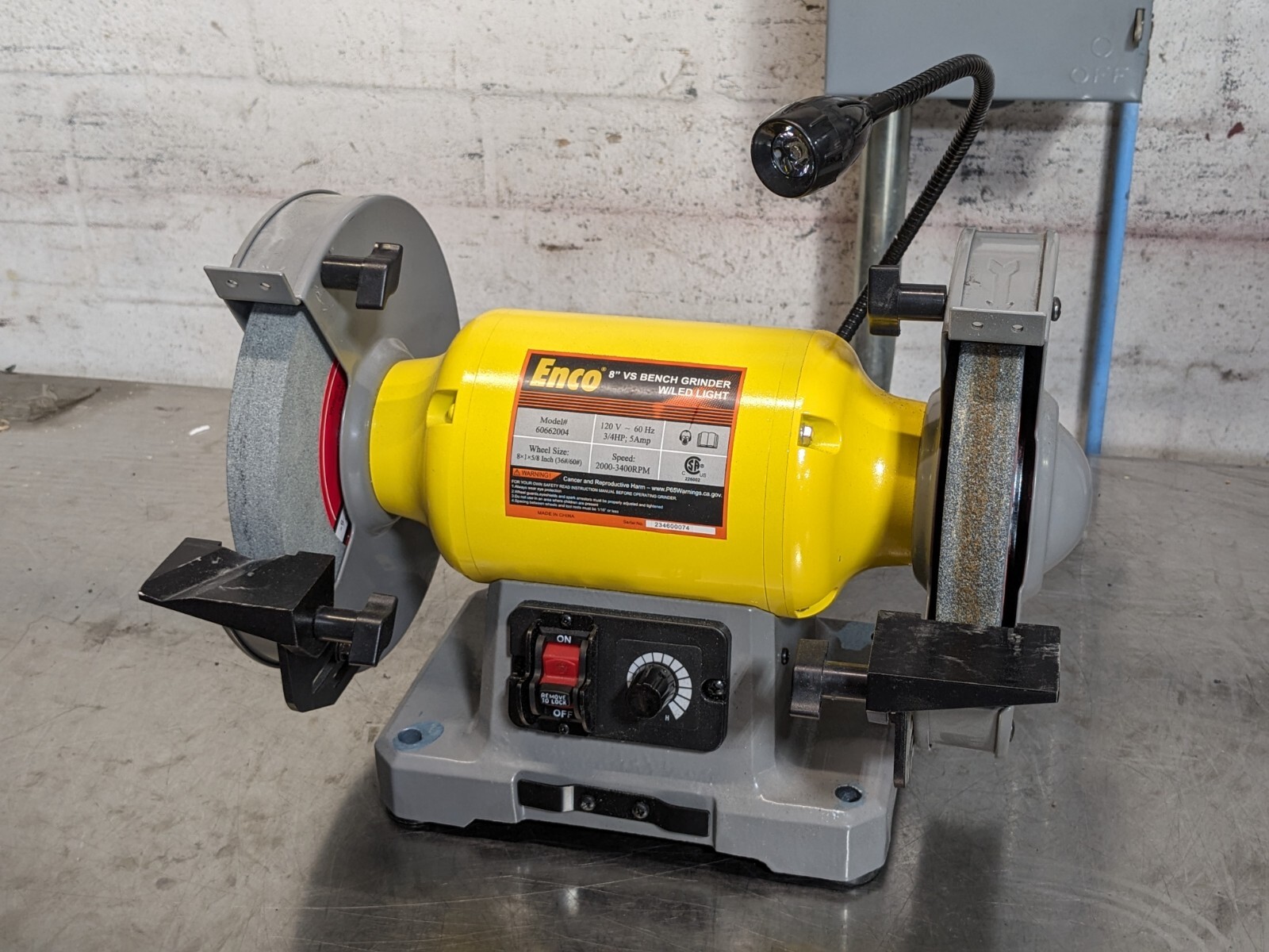 Enco Variable Speed Bench Grinder w/ LED Light 8" Wheel Dia. 120v Parts / R