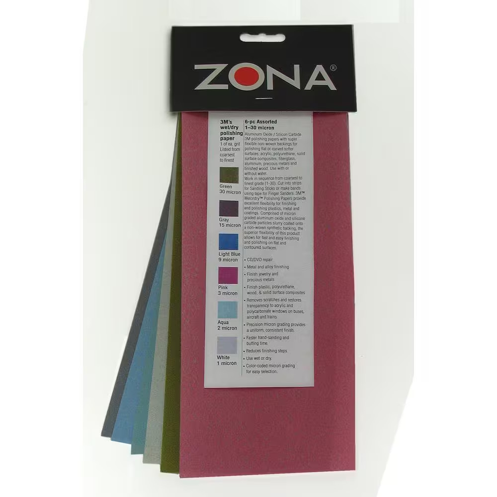 11 In. L X 8-1/2 In. W X 3M Wet/Dry Micron Graded Polishing Paper Assortment