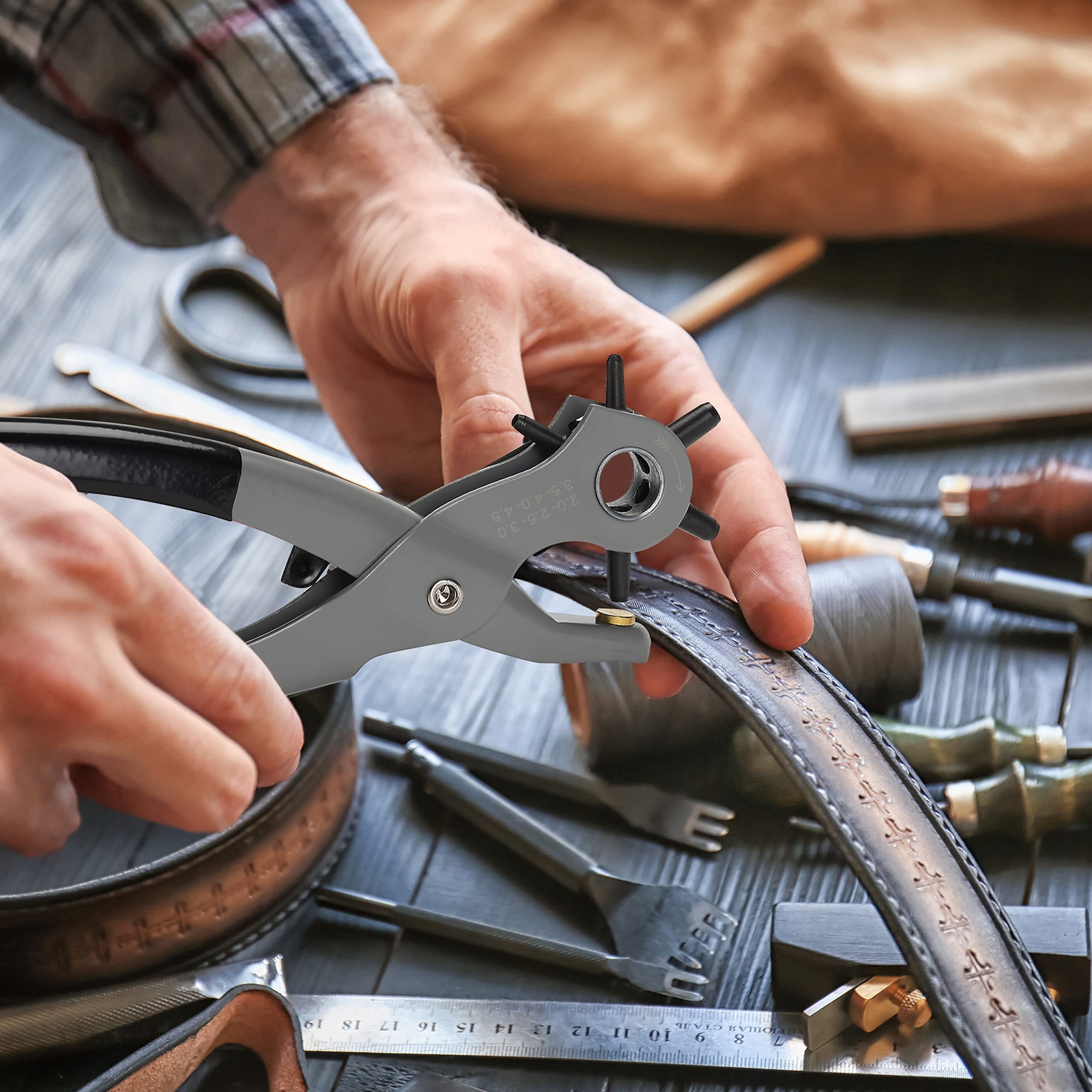 Leather Hole Punch Tool Multi Hole Sizes For Belts And Leather